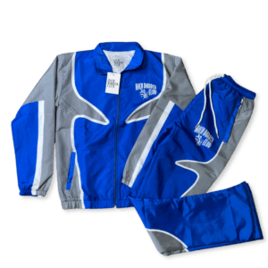 Retro Blue Flame Stacked Leg Track Suit