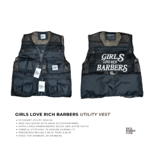 Girls Love Rich Barbers Utility Vest (PRE-ORDER)